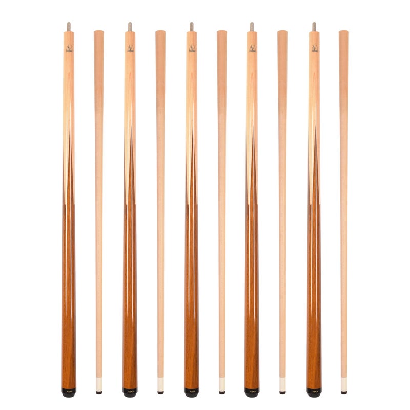 ASKA Set of 4 SP1 Malaswood Sneaky Pete Billiard Pool Cues, 58" Hard Rock Canadian Maple, 13mm Hard Le Pro Tip, Mixed Weights - Image 1